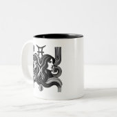 Gemini Zodiac Zwart-witte koffie mok (Voorkant links)