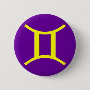 GEMINI, ZODIAKTEKEN RONDE BUTTON 5,7 CM