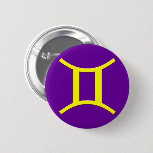 GEMINI, ZODIAKTEKEN RONDE BUTTON 5,7 CM (Voorkant /achterkant)