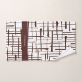 Geminimaliseerd bruin lijnwerk gepersonaliseerd |  handdoek (Handdoek)