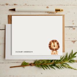 Geminimaliseerde Mopige Baby Leeuw Kinderen Gepers Notitiekaartje