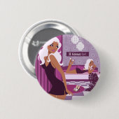 Geminis Girl Ronde Button 5,7 Cm (Voorkant /achterkant)