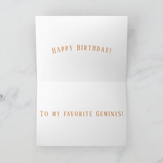 Gemini's & Kosmos Verjaardag Kaart (Binnen)
