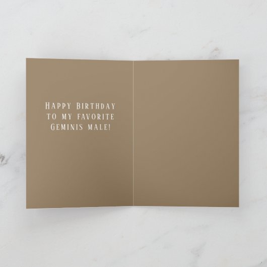 Geminis Man Verjaardag Kaart (Binnen)