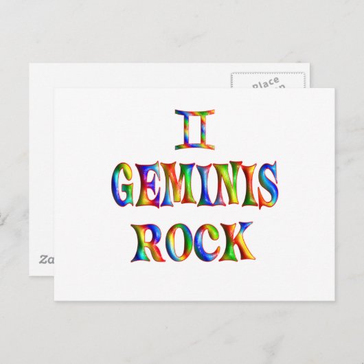 Geminis Rock Briefkaart (Voorkant / Achterkant)
