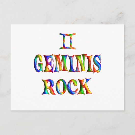 Geminis Rock Briefkaart (Voorkant)