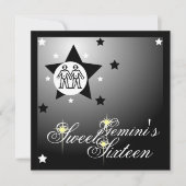 Gemini's Zodiacal Fortune Sweet Sixteen-Customize Kaart (Voorkant)