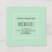Geminkte groene, witte driehoeken en moderne monog vierkante visitekaartje (Achterkant)