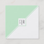 Geminkte groene, witte driehoeken en moderne monog vierkante visitekaartje (Voorkant)