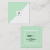 Geminkte groene, witte driehoeken en moderne monog vierkante visitekaartje (Voorkant / Achterkant)
