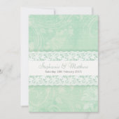 Gemint-groene uitnodiging voor witte lace bruiloft (Voorkant)