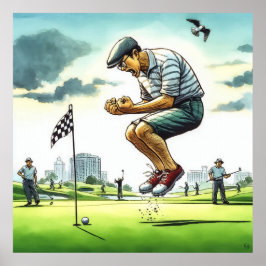 Gemist Putt - Golf Art Print