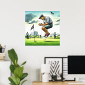 Gemist Putt - Golf Art Print (Thuiskantoor)