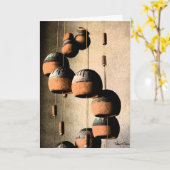 Gemist word Spiralen Klei Windklokken Stilleven Kaart (Gele Bloem)