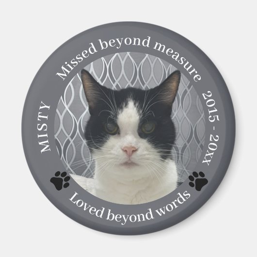 Gemiste Beyond Measure Cat Memorial Foto Magneet (Voorkant)