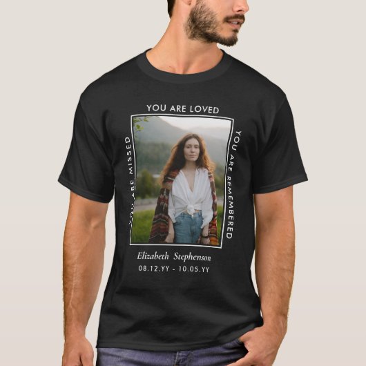 Gemiste Loved Herdenking foto Memorial T-shirt (Voorkant)