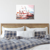 "Gemiste schepen op zonsondergang" Canvas Afdruk (Insitu (Slaapkamer))