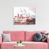 "Gemiste schepen op zonsondergang" Canvas Afdruk (Insitu (Woonkamer))