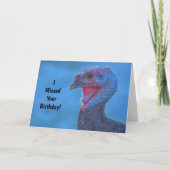 Gemiste verjaardag laat voelen als een kalkoen kaart (Voorkant)