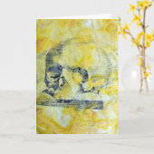 gemixte drager van de schedel, Halloween Kaart (Gele Bloem)