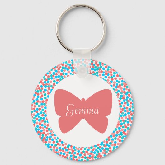 Gemma Butterfly Stippen Sleutelhanger (Voorkant)