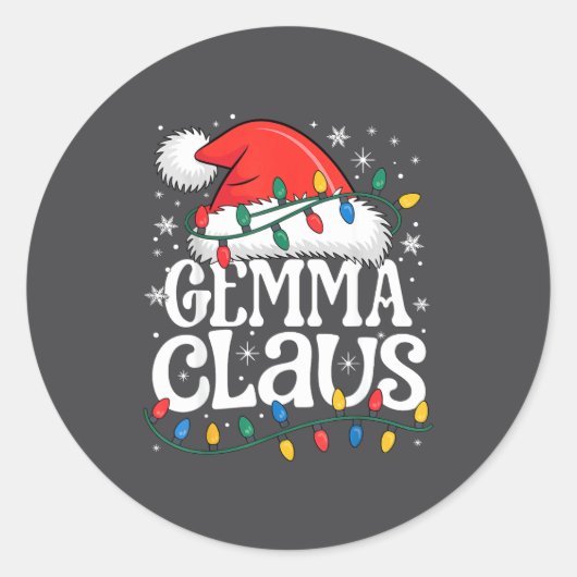 Gemma Claus Funny Xmas Christmas Grandma Holiday S Ronde Sticker (Voorkant)