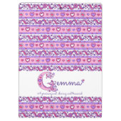 Gemma naam betekent harten letter G klembord (Achterkant)