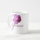  Gemma naam  roze rozenbloemen Koffiemok (Voorkant links)
