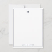 Gemoderniseerd Blauw Professionele Monogram Bedankkaart (Voorkant)