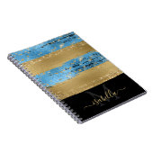 Gemoderniseerd elegant script met monogram notitieboek (Rechterzijde)