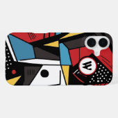 Gemoderniseerd Geometrisch Abstract met Monogram iPhone Hoesje (Achterkant horizontaal)