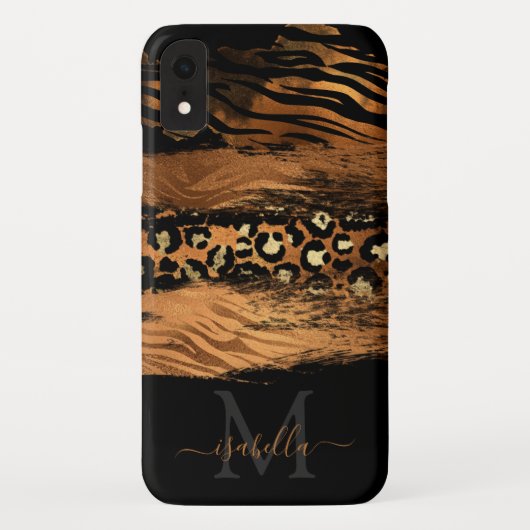 Gemoderniseerd koperen schrift met monogram Case-Mate iPhone case (Achterkant)