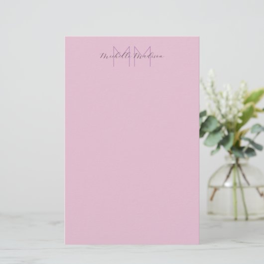 Gemoderniseerd modern handschrift naam initials briefpapier (Staand voorkant)