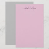 Gemoderniseerd modern handschrift naam initials briefpapier (Voorkant / Achterkant)