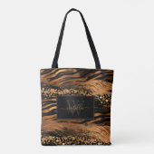 Gemoderniseerd modern schrift koper glans tote bag (Achterkant)