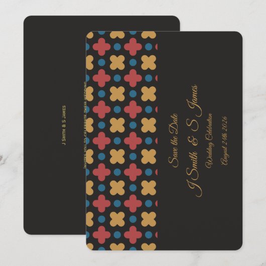 Gemoderniseerd Retro-ontwerp voor Save the Date (Voorkant / Achterkant)
