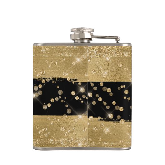Gemoderniseerde Glitter Script met Initiaal Heupfles (Achterkant)