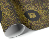 Gemoderniseerde gouden stippen zwart cadeaupapier (Rol Hoek)