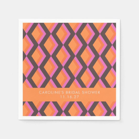 Gemodometrische roze bruin Vrijgezellenfeest Servet (Voorkant)