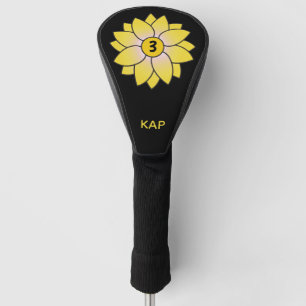 Gemonogd geïllustreerd Hoesje met gele maaltijd Golfheadcover
