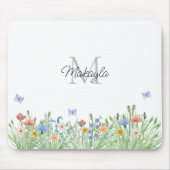 gemonogram wilde bloem muismat (Voorkant)