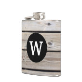 gemonogrameerd rustiek hout heupfles (Links)