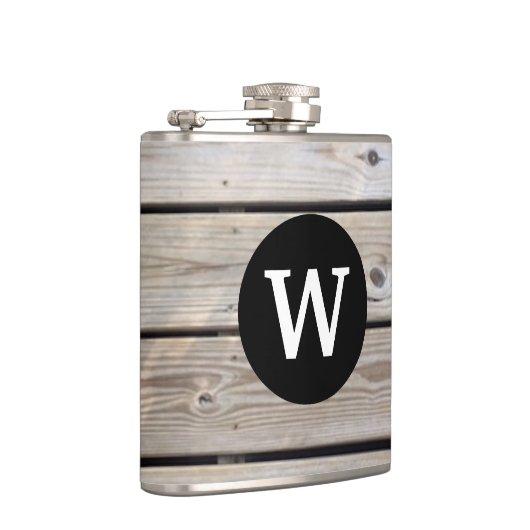 gemonogrameerd rustiek hout heupfles (Rechts)