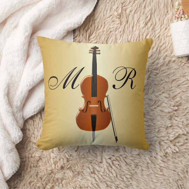 Gemonogrammeerd Cello-ontwerp Kussen (Deken)