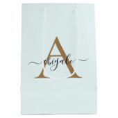 Gemonogrammeerd Goud Vorst Wit | Minimaal Elegant Medium Cadeauzakje (Achterkant)