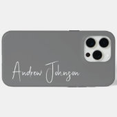 Gemonogrammeerd grijs Case-Mate iPhone case (Achterkant (horizontaal))