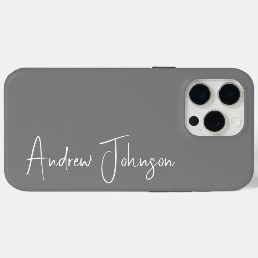 Gemonogrammeerd grijs Case-Mate iPhone case (Achterkant (horizontaal))