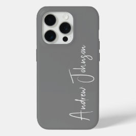 Gemonogrammeerd grijs iPhone 15 pro case