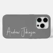 Gemonogrammeerd grijs Case-Mate iPhone case (Achterkant (horizontaal))