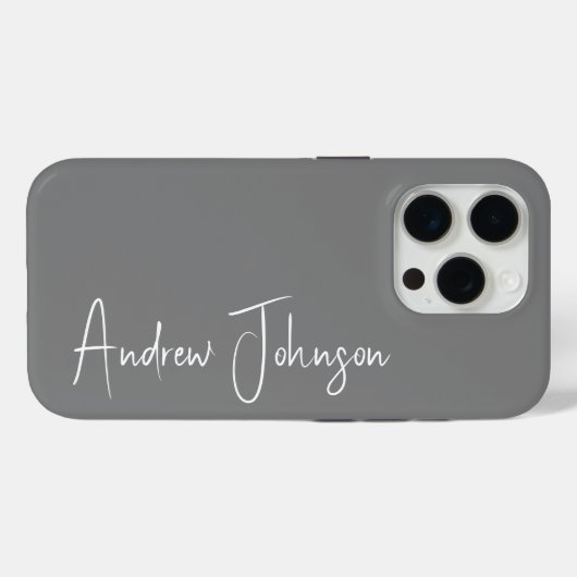 Gemonogrammeerd grijs Case-Mate iPhone case (Achterkant (horizontaal))